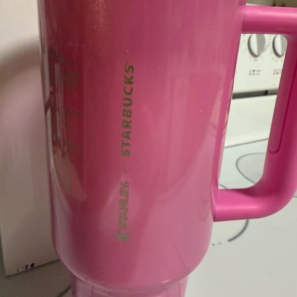 Stanley Pink Travel Mug with Handle - Picture 5 of 5